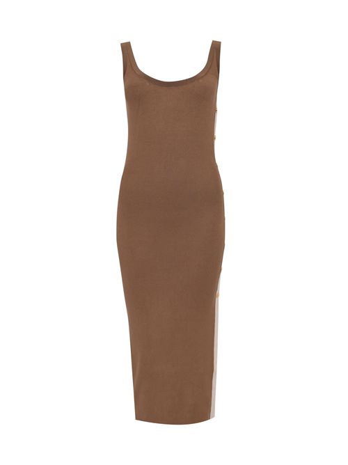 Abito in maglia con bande in viscosa lucida e bottoni Elisabetta Franchi | AM03S61E2727